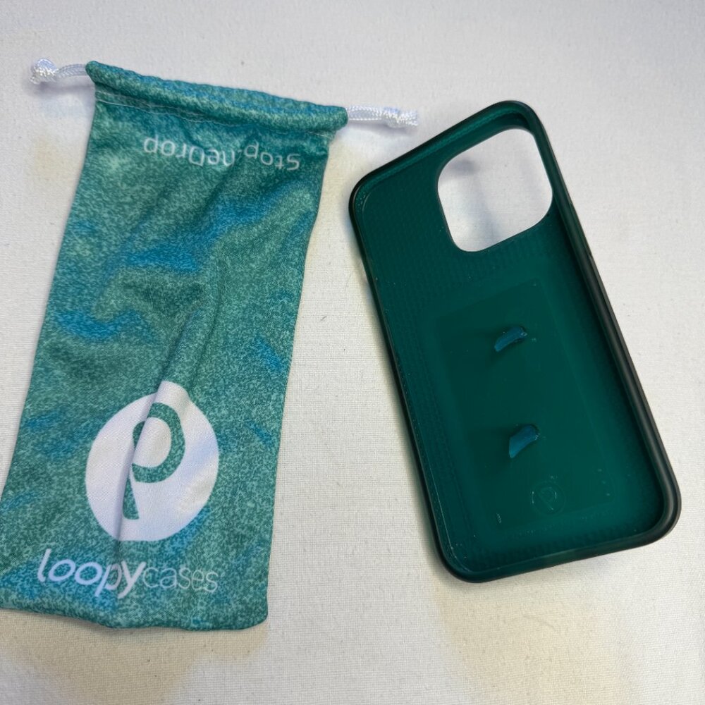 Loopy Case iPhone 11 Pro‎ Teal Glitter Righty with Bag - Picture 2 of 4